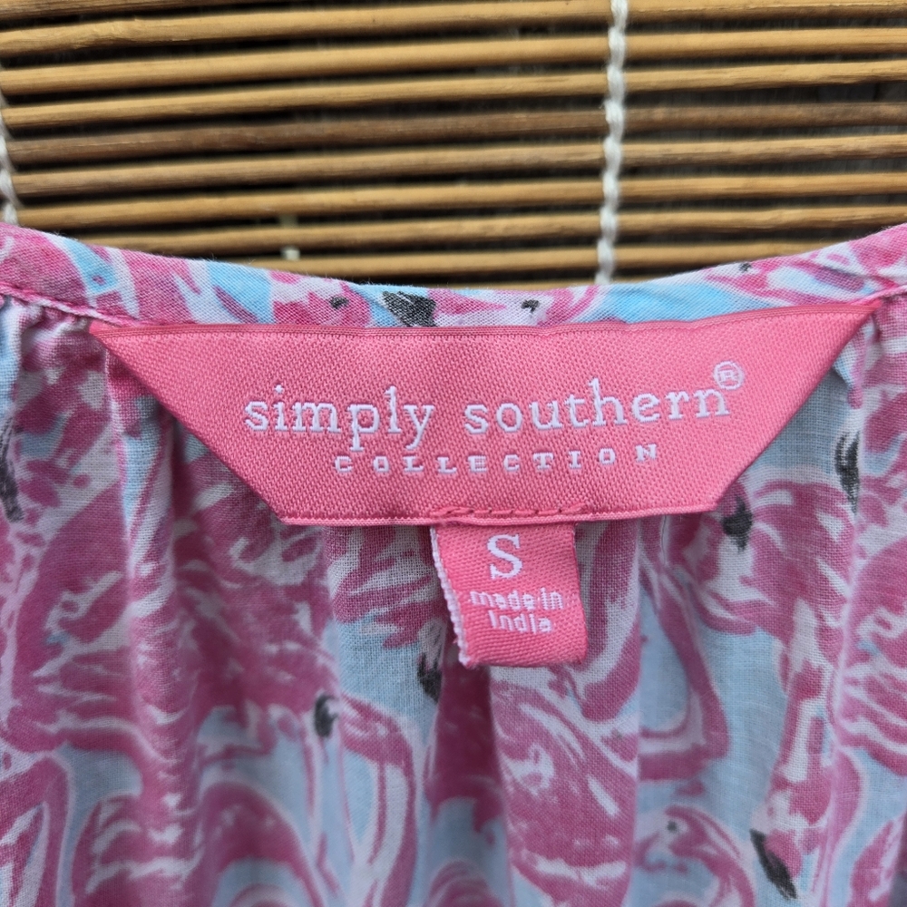 Let's Flamingle Dress By Simply Southern Cotton Small - Picture 4 of 10